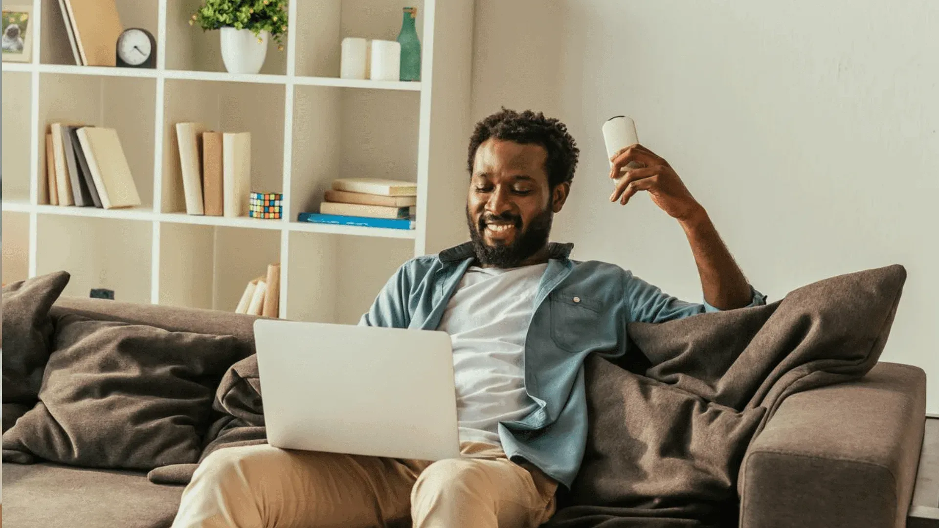 Picture of a man working on a laptop