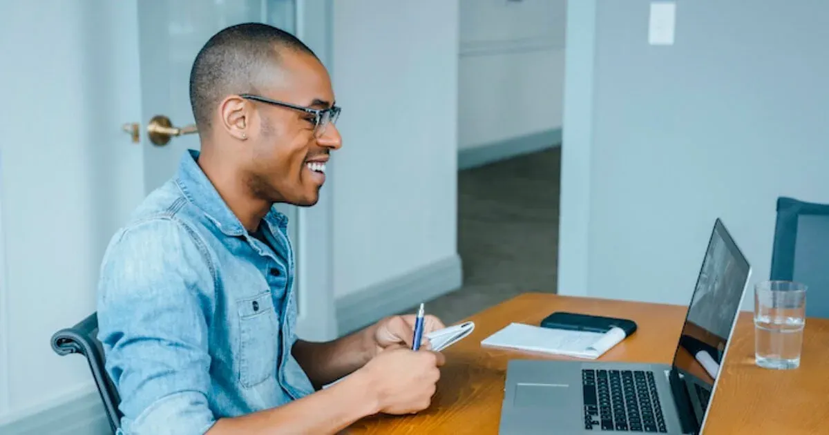 Picture of a man getting interviewed