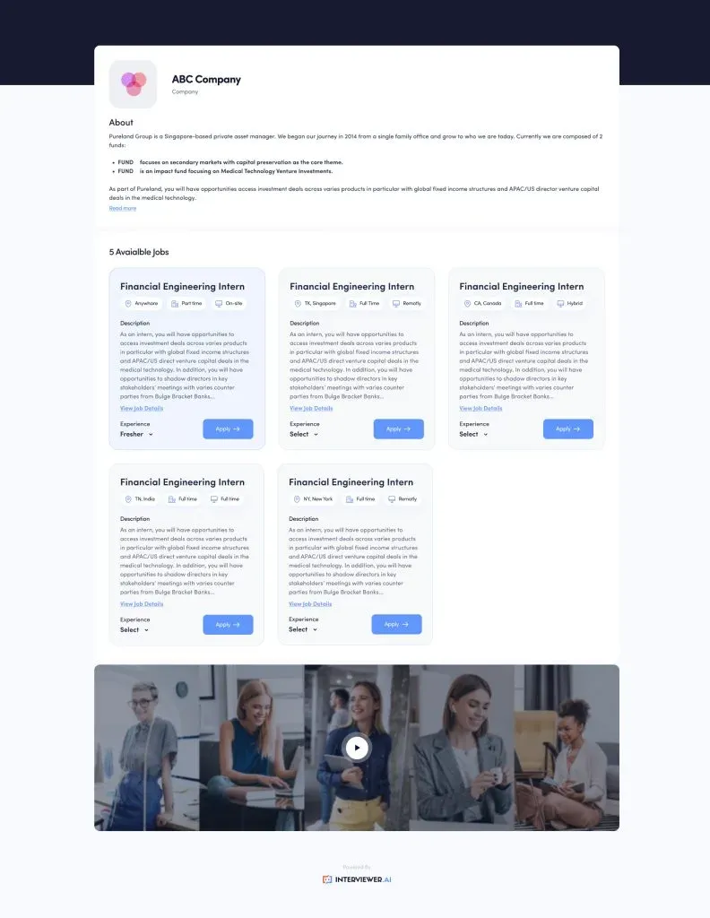Talent Career Page